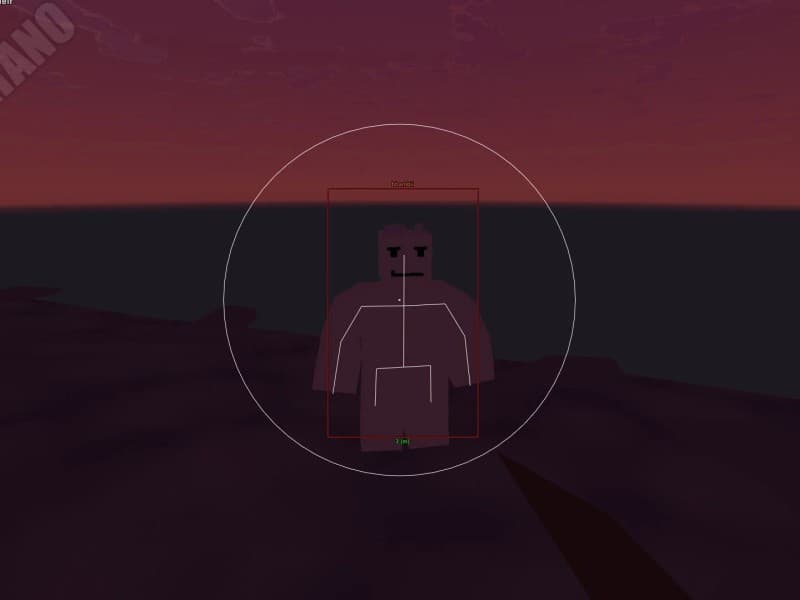 Unturned cheat gameplay screenshot 1 — ESP overlay showing players and loot