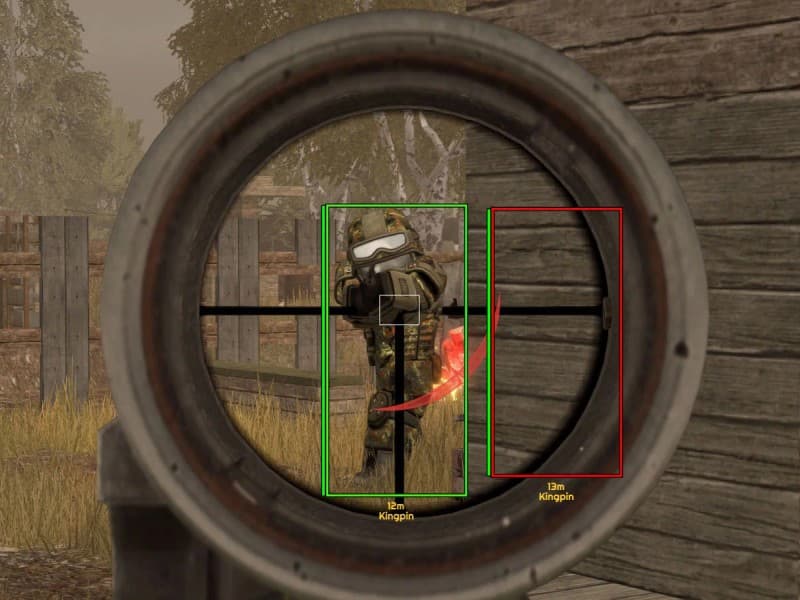 Stalcraft cheat gameplay screenshot 1 — ESP overlay showing players and loot